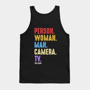 Person Woman Man Camera TV Tank Top